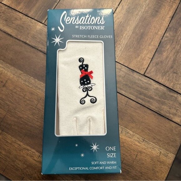 Sensations Isotoner Mannequin Stretch Fleece Gloves White One Size Womens New - Picture 1 of 5